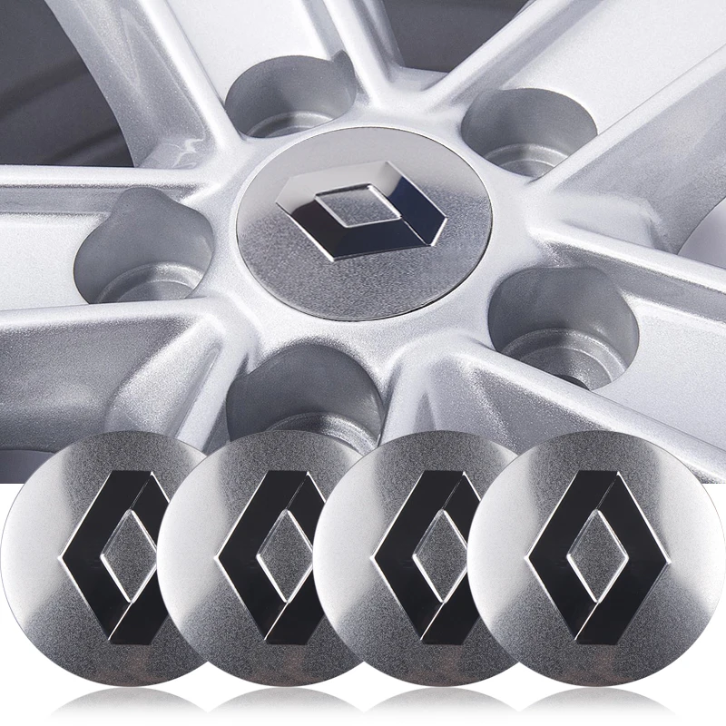 4pcs 56/60MM Car Wheel Center Cover Stickers Hub Caps Auto Accessorie For Renault DACIA Scenic Loguna Duster Master 2 Zoe Koleos wheel center caps wheel center hub cap sticker
