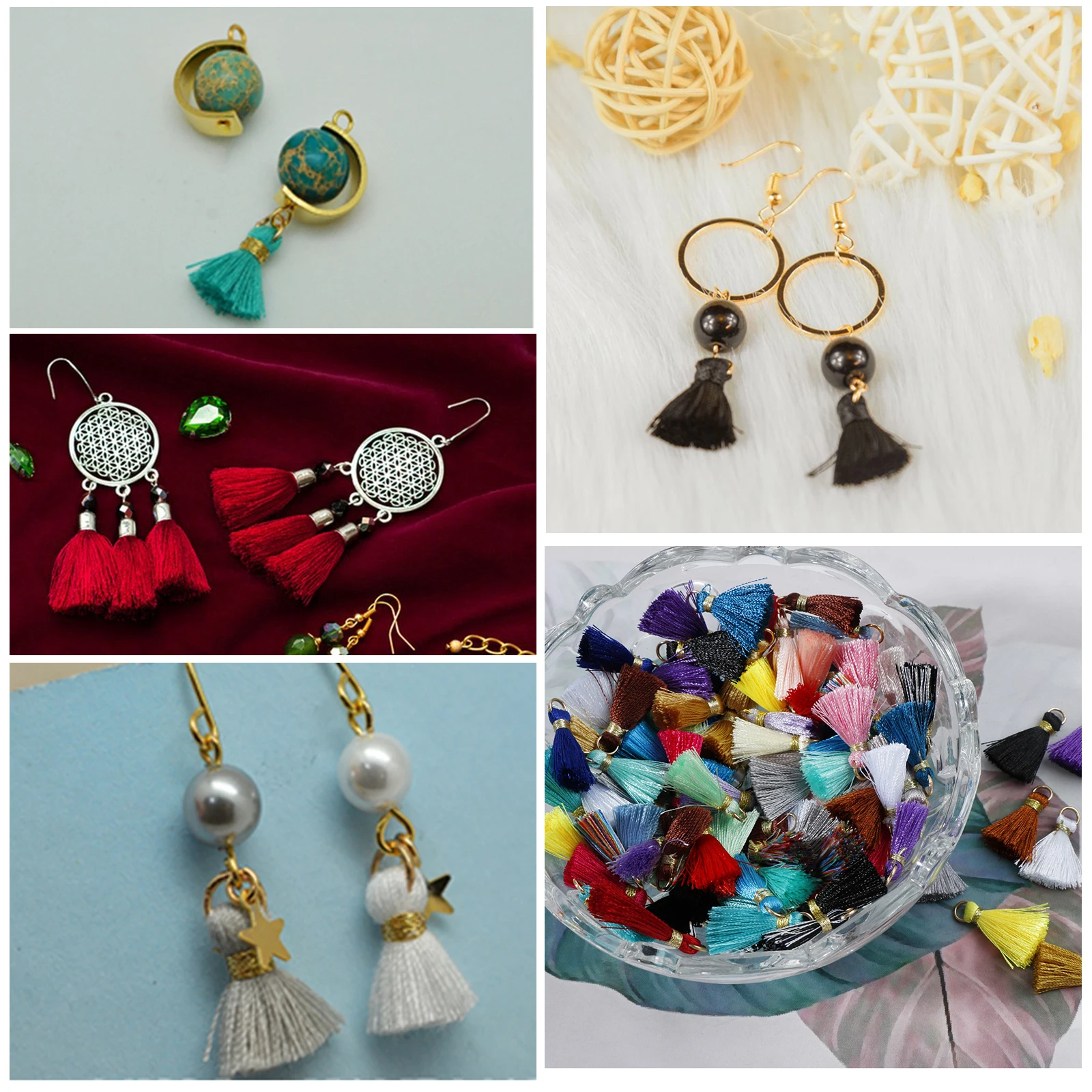 20pcs Mini Tassels for Jewelry Earring Making Artificial Crafts