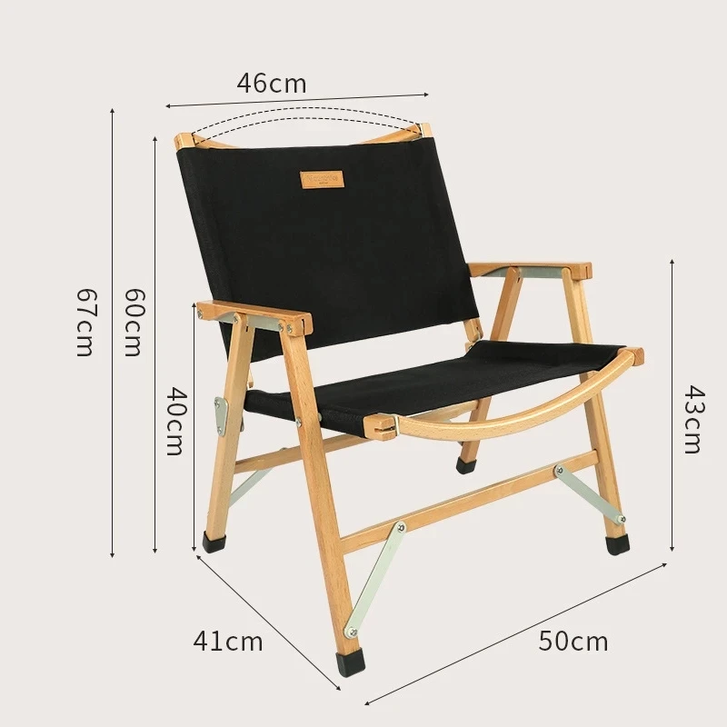 

Wooden Foldable Camping Chair Portable Lounger, Durable Hardwood, Easy to Fold and Carry, Beach Chair for Camp Black Beige green