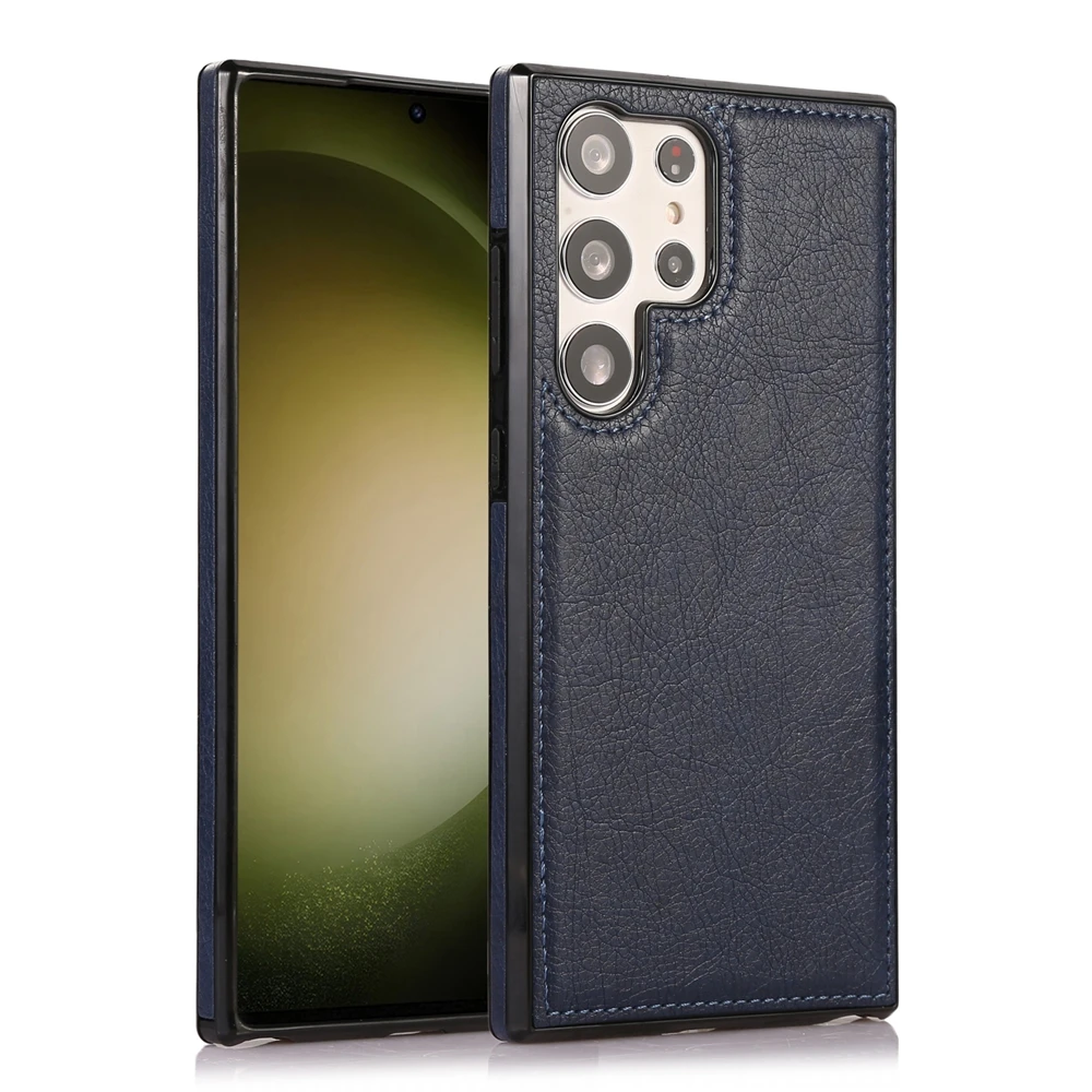 Vintage Style Leather Shockproof Phone Case - Durable Anti-Fall Back Cover