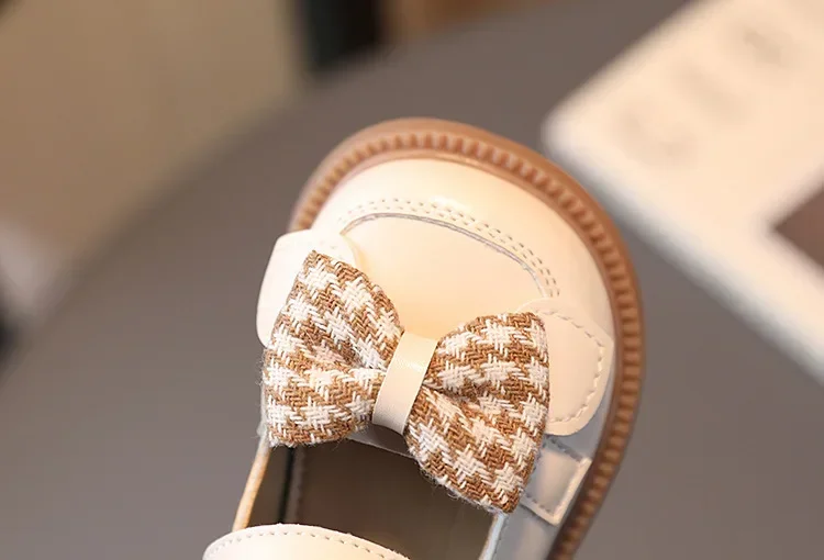 2024 Baby Girls Leather Shoes Spring and Autumn Soft Bottom Princess Bow-knot Casual Toddlers Kids Fashion Baby First Walkers 5