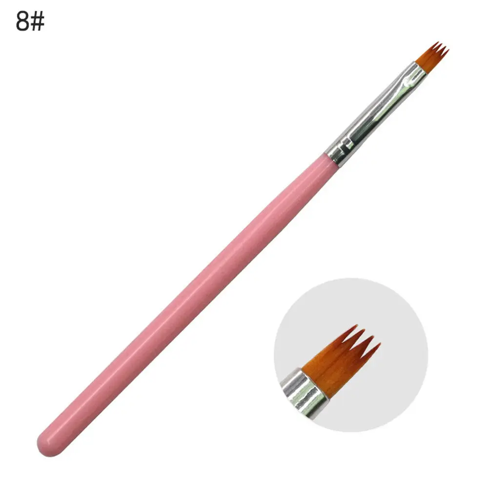 8개 핑크 스템 네일 아트 펜 브러쉬 세트 전문 매니큐어 도구 DIY 네일 페인팅 키트 가정용 초보자 및 애호가용