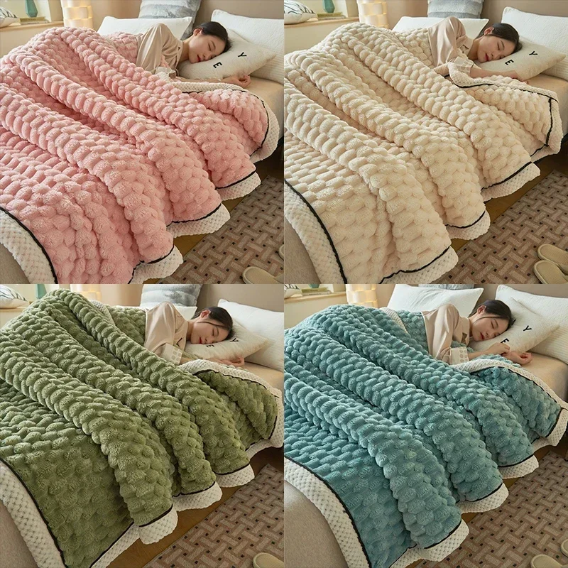 

Coral Velvet Blanket Autumn Winter Warm Sleeping Blanket Soft Flannel Fleece Blankets for Bed Cozy Thickened Warmth Blanket