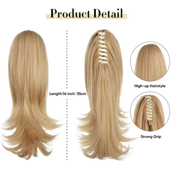 Synthetic Claw Clip In Ponytail Hair Extensions Hairpiece 14
