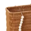 Imitation Rattan Basket Flower Basket Artificial Pearl Handle Stylish Appearance Versatile Picnic Basket for Lotions Toiletries 5