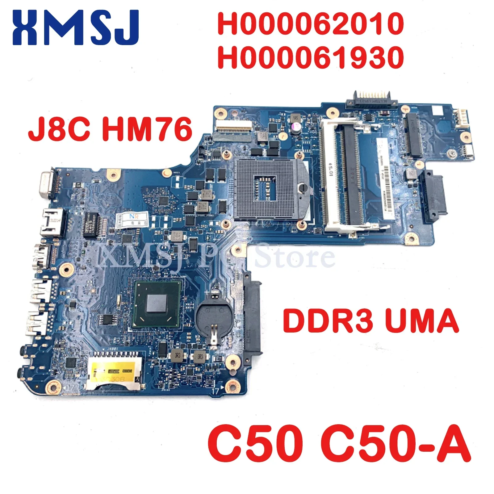 

Материнская плата XMSJ для ноутбука Toshiba Satellite C50 C50-A H000062010 H000061930 J8C HM76 DDR3 UMA HD