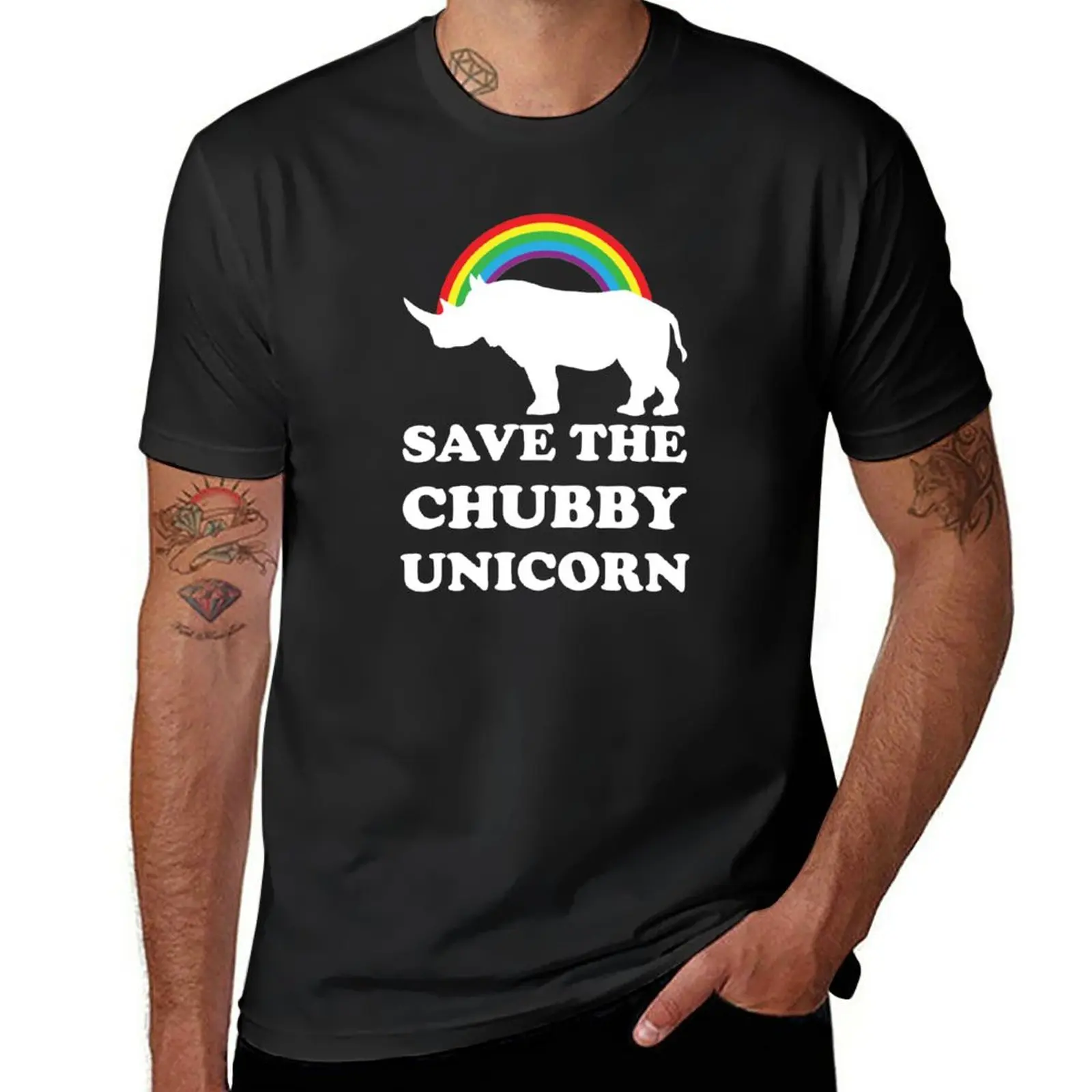 

Save The Chubby Unicorn T-Shirt blanks cute tops anime Aesthetic clothing Men's t shirts