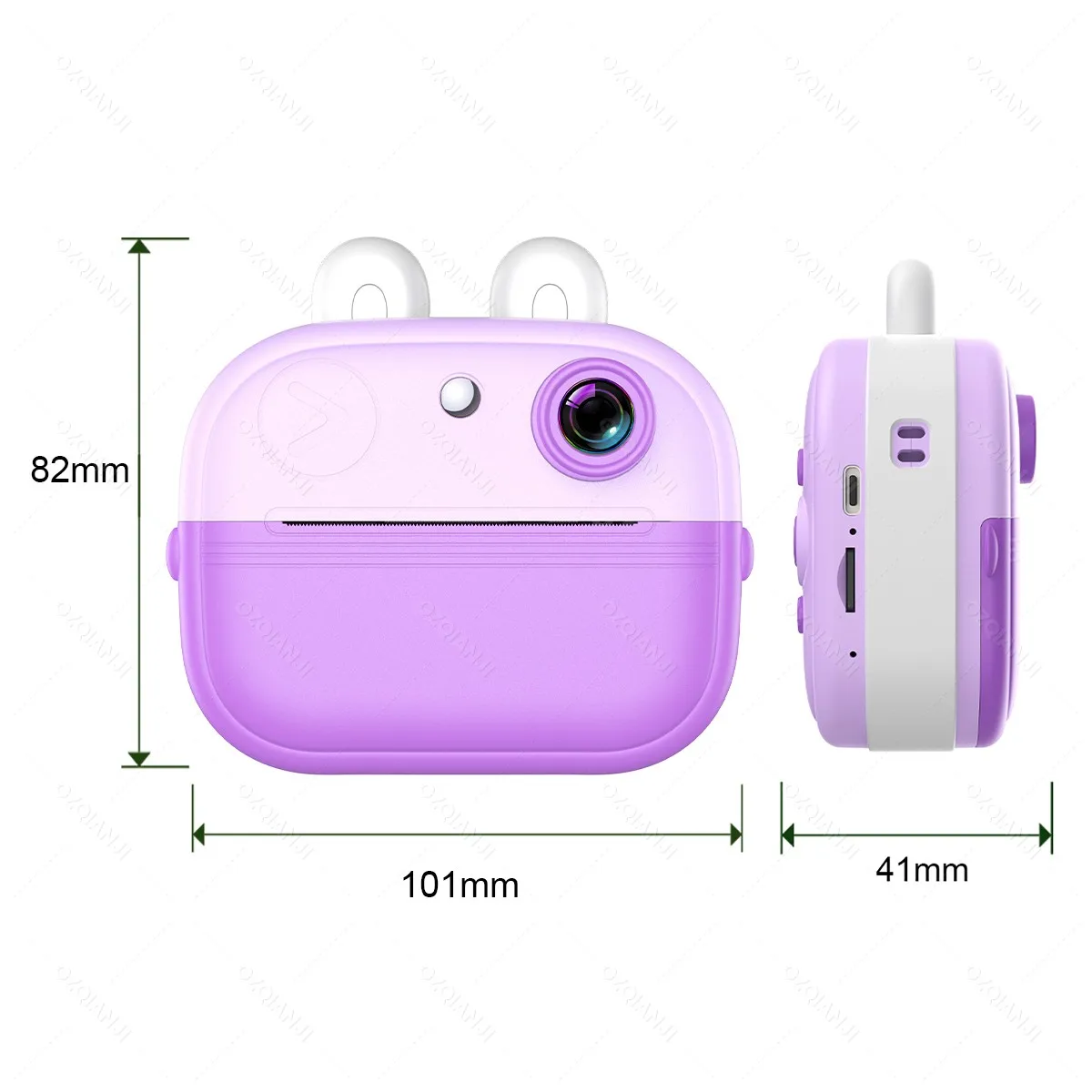 Thermal Printer Kids Children's Digital Camera Instant 57x25mm Photo Printer With 32G-SD Lanyard,Pen-Color Support Video Record