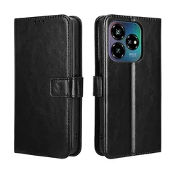 Premium Wallet Leather Cover with Book Stand and Card Holder for Oscal Modern 8 (Black)
