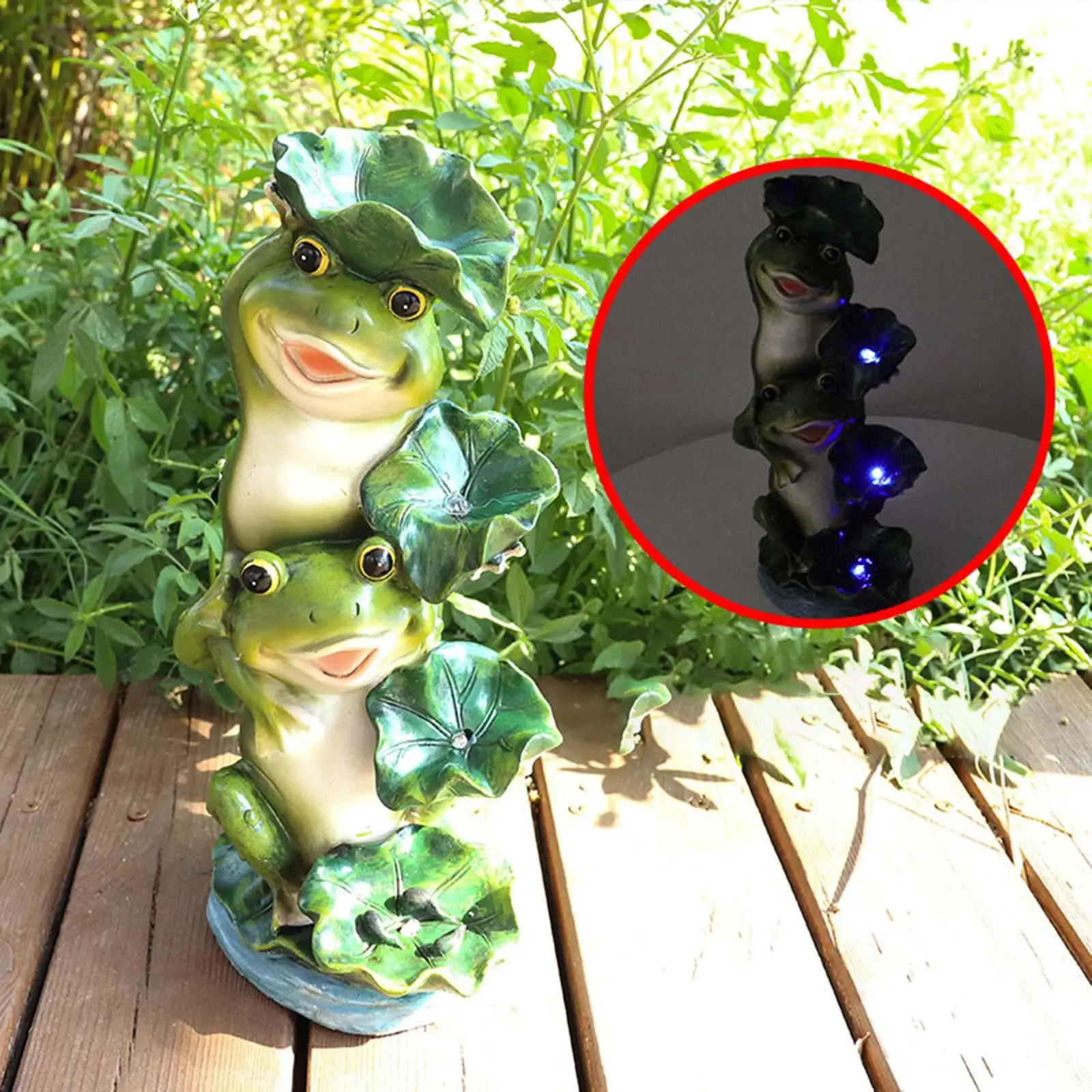 LED Frog Solar Lights Frogs Statue with Light for Outdoor Backyard Pathway