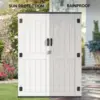 rtical Outdoor Storage Shed, 5.6 x 2.3 ft Lockable Resin Waterproof Tall Storage Cabinet with Floor, Suitable 4