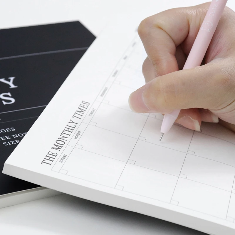 Agenda Planner Schedule Notepad B5 60 sheets tearable Notepad Journal Portable Medium Memopad cute school supply stationery schedule notebook