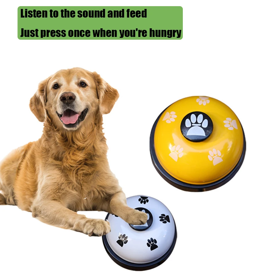 Cat and Dog Trainer Pet Footprint Ring Teddy Dog Ring Meal Bell Intelligence Toy Golden Haired Bell