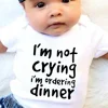 Baby I'm Not Crying 2024 Newborn Baby Bodysuits Summer Boys Girls Romper Body Pregnancy Reveal Clothes 1