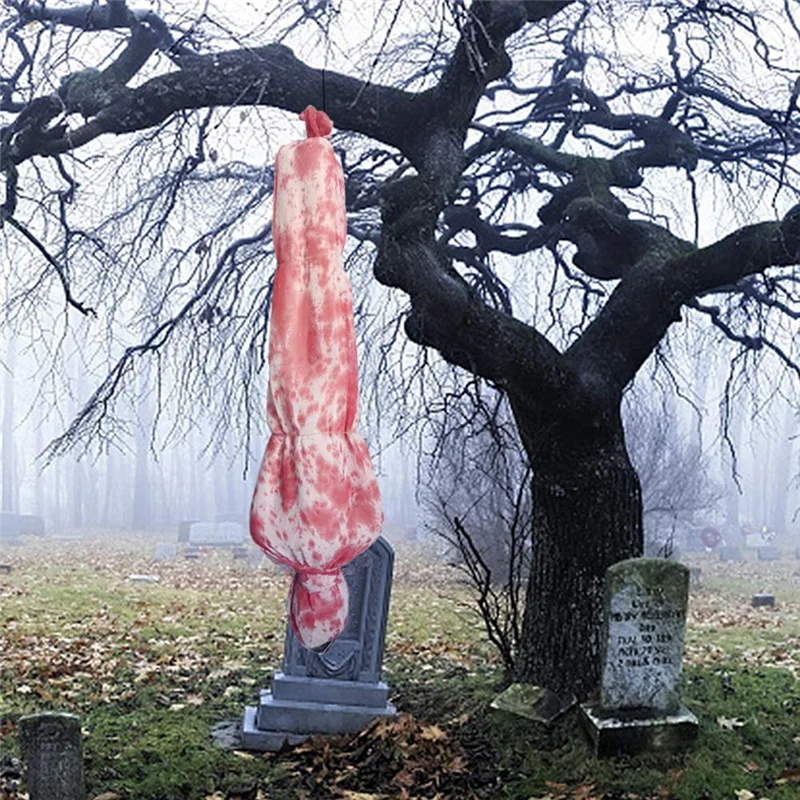 Hot Inflatable Corpse Scary Hanging Halloween Decor Outdoor Scary Corpse in Bag Hallowmas Creepy Haunted House Prop