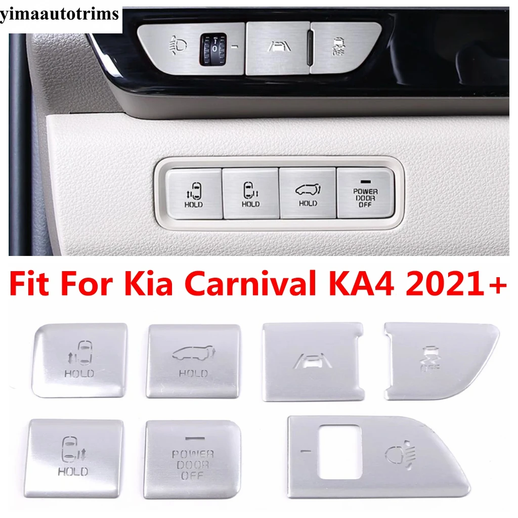

Headlight Head Light Lamp Switch Button Sequin Decoration Cover Trim For Kia Carnival KA4 2021 - 2023 Metal Accessories Interior