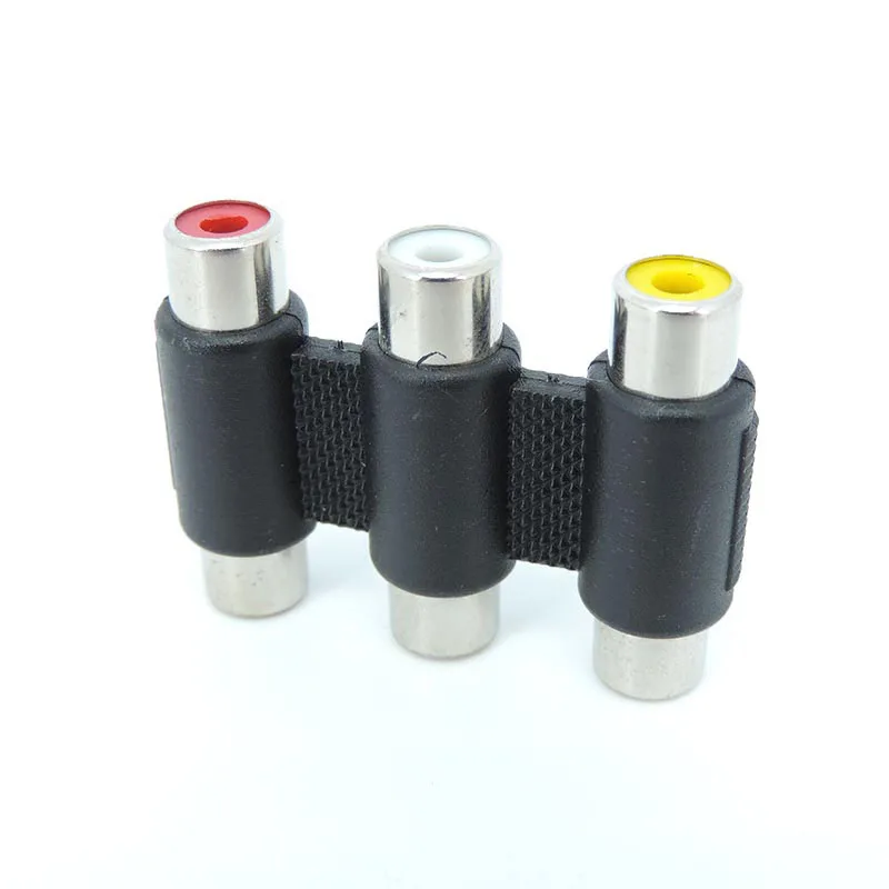 Audio Video 2 Cinch 3 Cinch-Buchse auf Cinch 2 Cinch 3 Cinch-Buchse gerade Konverter AV-Koppler-Stecker vergoldete Adaptersteckdose – Detail 6