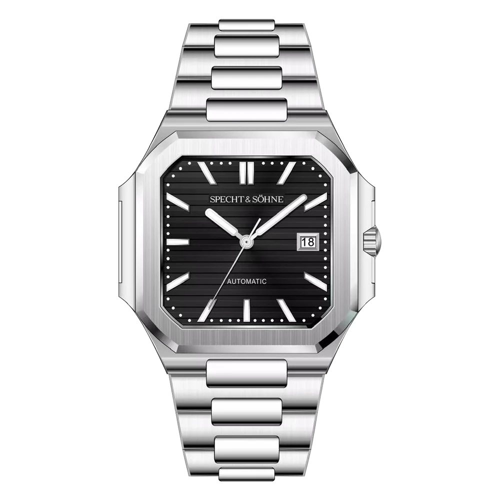 Specht & Söhne 41MM Square Cubic 5711 Men’s Watch Mechanical Rose Gold