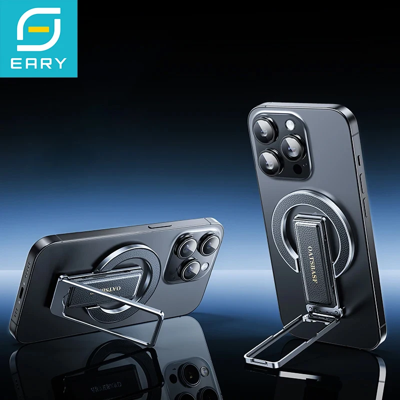 Eary Magnetic Leather Phone Ring Holder for MagSafe  Phone Case Grip Finger Ring Stand for iPhone 17 Air 16 Pro Max 15 14 13 12