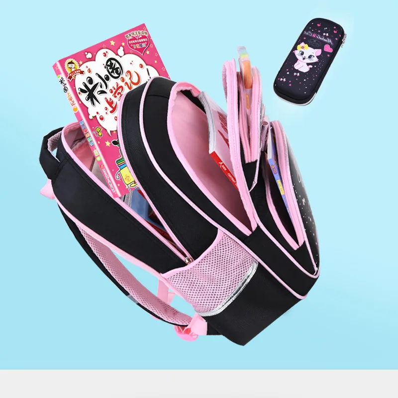 Waterproof School Bags For Girls Kids Schoolbags cat cartoon book bags kids Orthopedic Children school Backpack Mochila Escolar