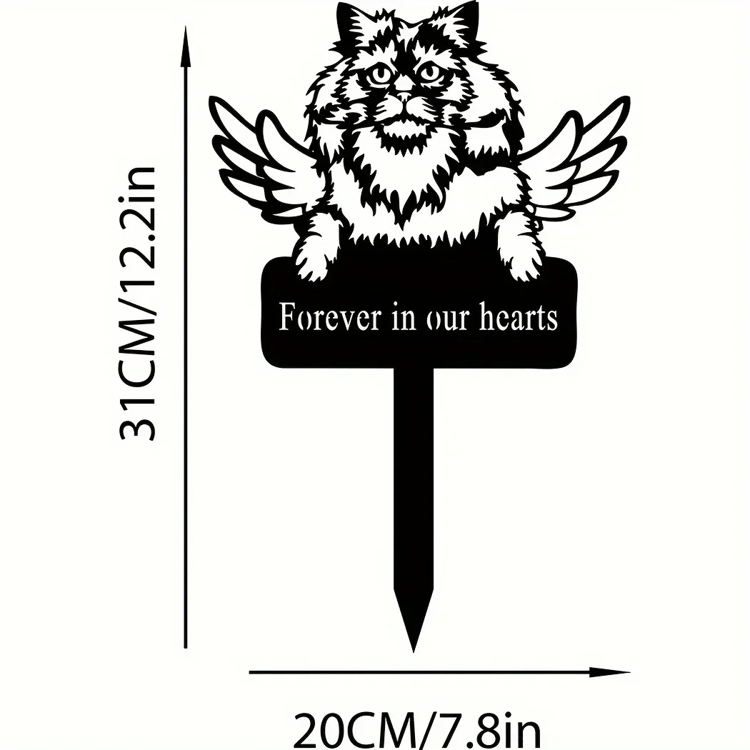 

HELLOYOUNG Selkirk Rex Cat Memorial Stake Metal decor Sympathy Sign Pet Grave Marker Remembrance Stake for Garden Patio Decorat
