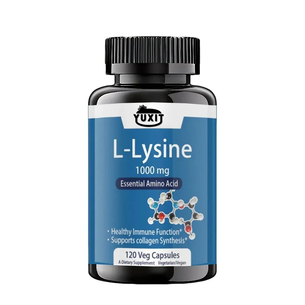 LLysine 1000mg 120 Tablets Enhances Absorption Assimilation Skin Lip Integrity Collagen Support