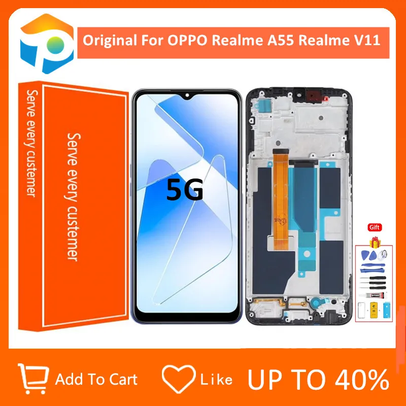 

Original For OPPO A55 5G LCD Display PEMM00 PFVM10 Display Screen Touch Digiziter For Realme V11 5G LCD Screen PEMM00 PEMM20