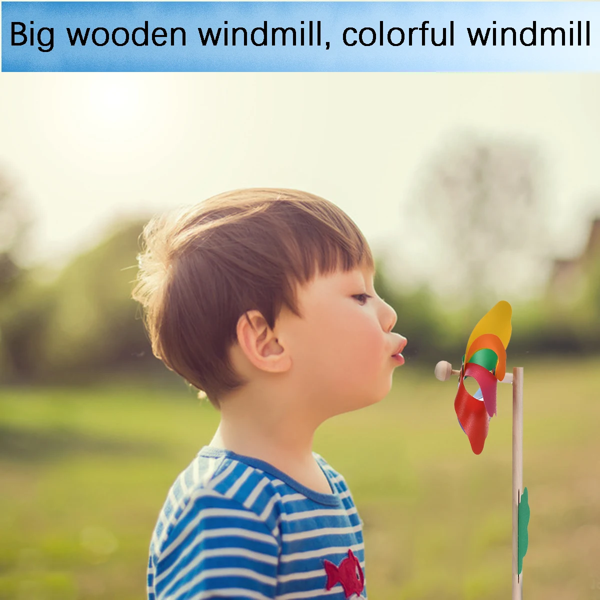 Windmill Garden Stake Wooden Handle 4pcs for Party Nursery Outdoor Decoration windmill toys garden art decor garden windmill