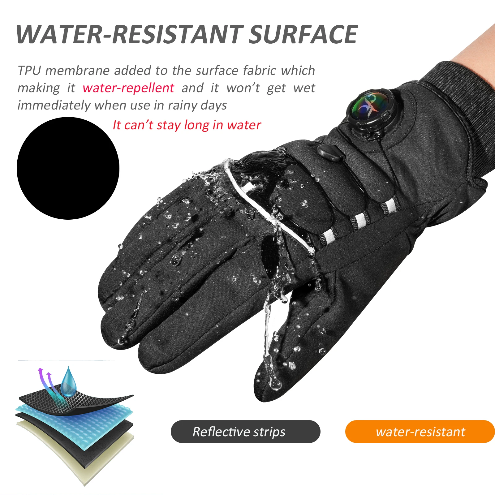 Water-resistant Winter Gloves 3M Thinsulate Touchscreen Thermal Outdoor Snowboard Ski Gloves Motorcycle Bike Cycling Gloves Men 4