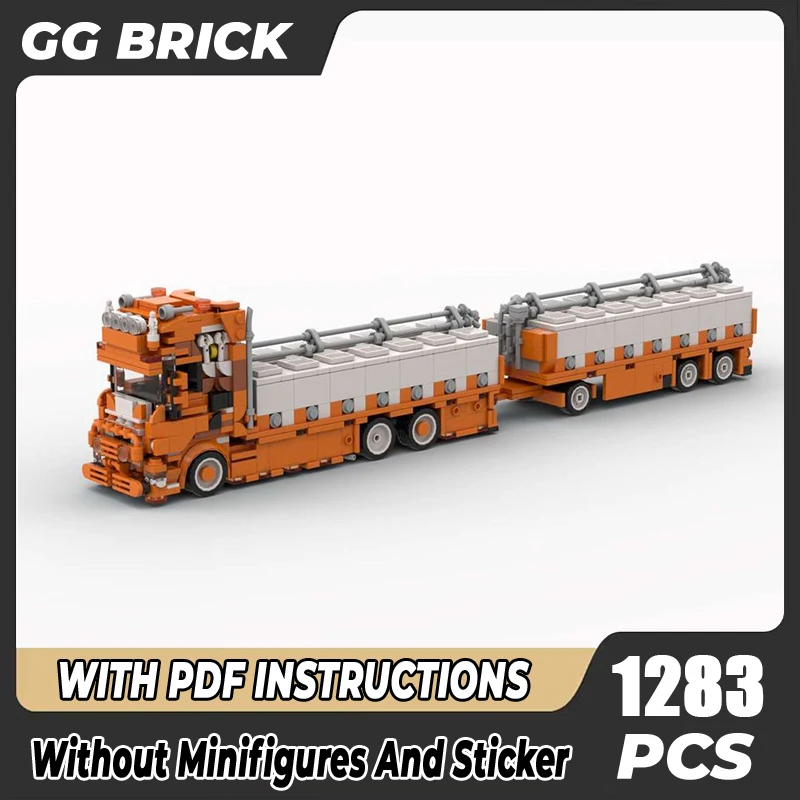 

Moc Building Block Fish Transport Vehicle Model Technology Brick DIY Assembly Container Truck Toy For Holiday Gift