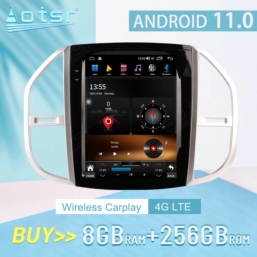 

Автомагнитола для Mercedes Benz Vito 2012-2020 CARPLAY Android 12, стереоприемник, Авторадио, мультимедийный плеер, GPS-навигация