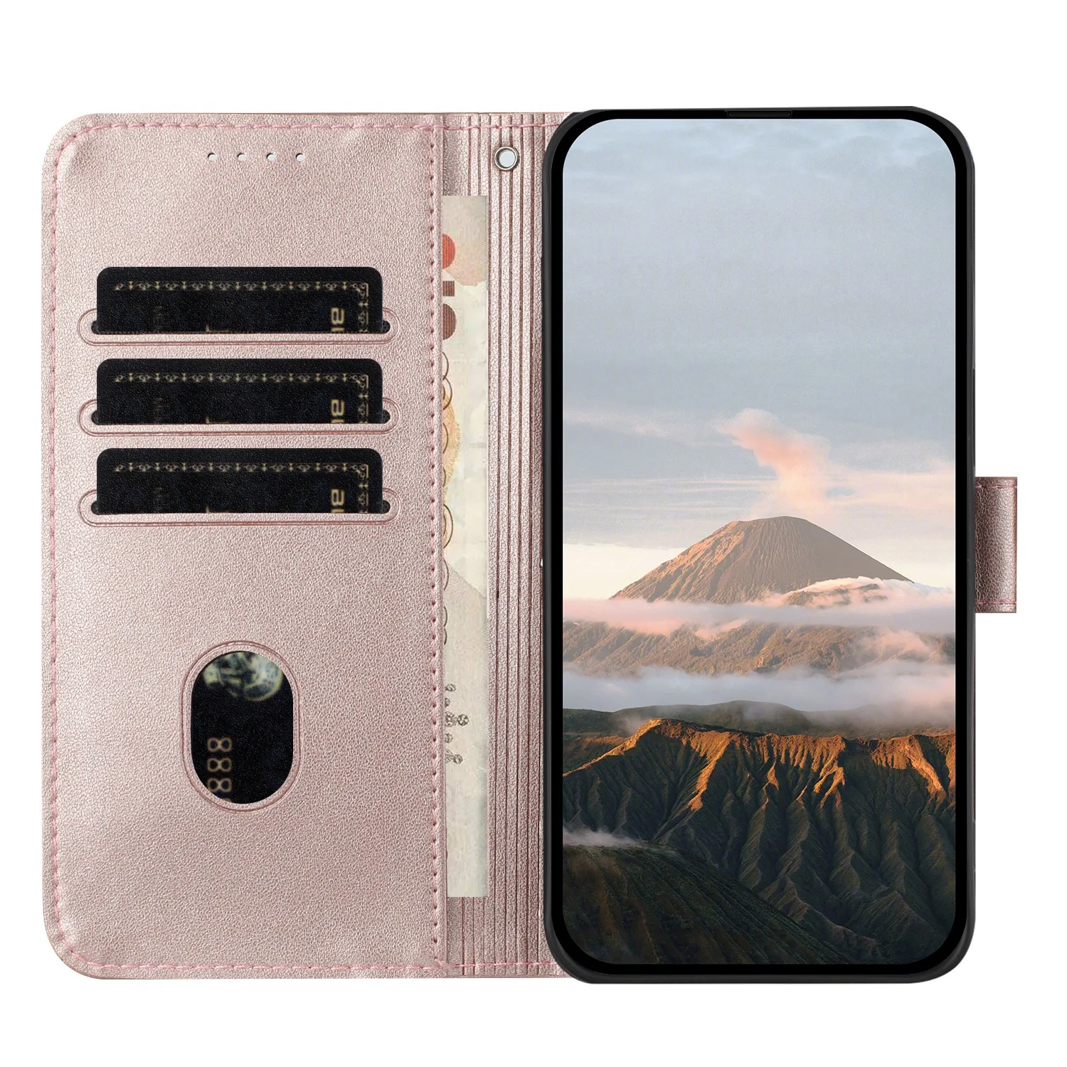 Elegant Leather Flip Handbag Case with Multi Card Slots and Wrist Wallet Cover