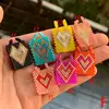 6PCS, Rainbow Heart Cross Pendant Miyuki Bead Necklace Charm, Love Bracelet Charm Colorful Accessories 6