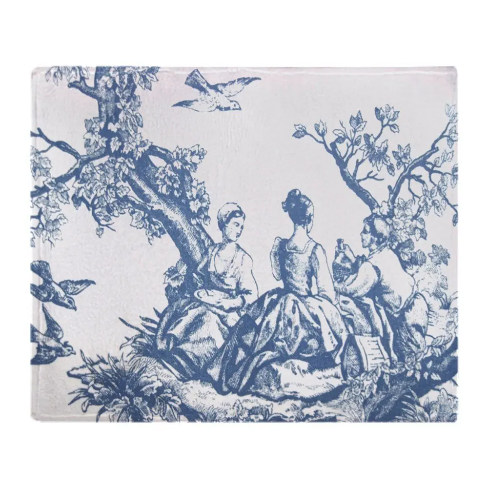 Personalized French Toile Soft Fleece Throw Blanket Cover Throw Over