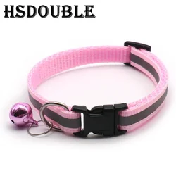 Set of 2 Reflective Adjustable Pet Collars with Bells - 12 Vibrant Colors (2X Pink)
