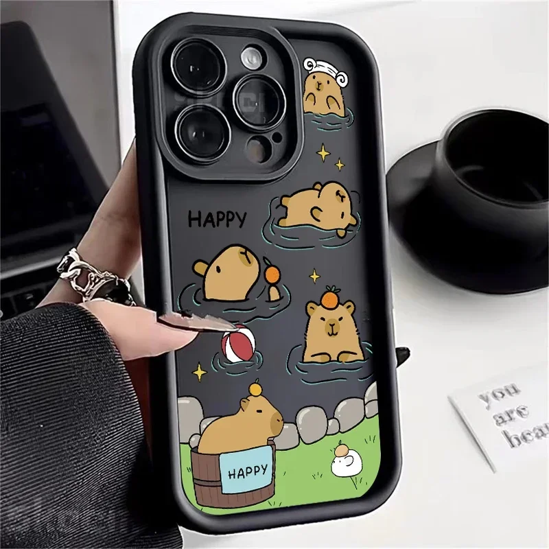 Capybara-Themed Soft Silicone Shockproof Phone Case - Cute and Fun Design