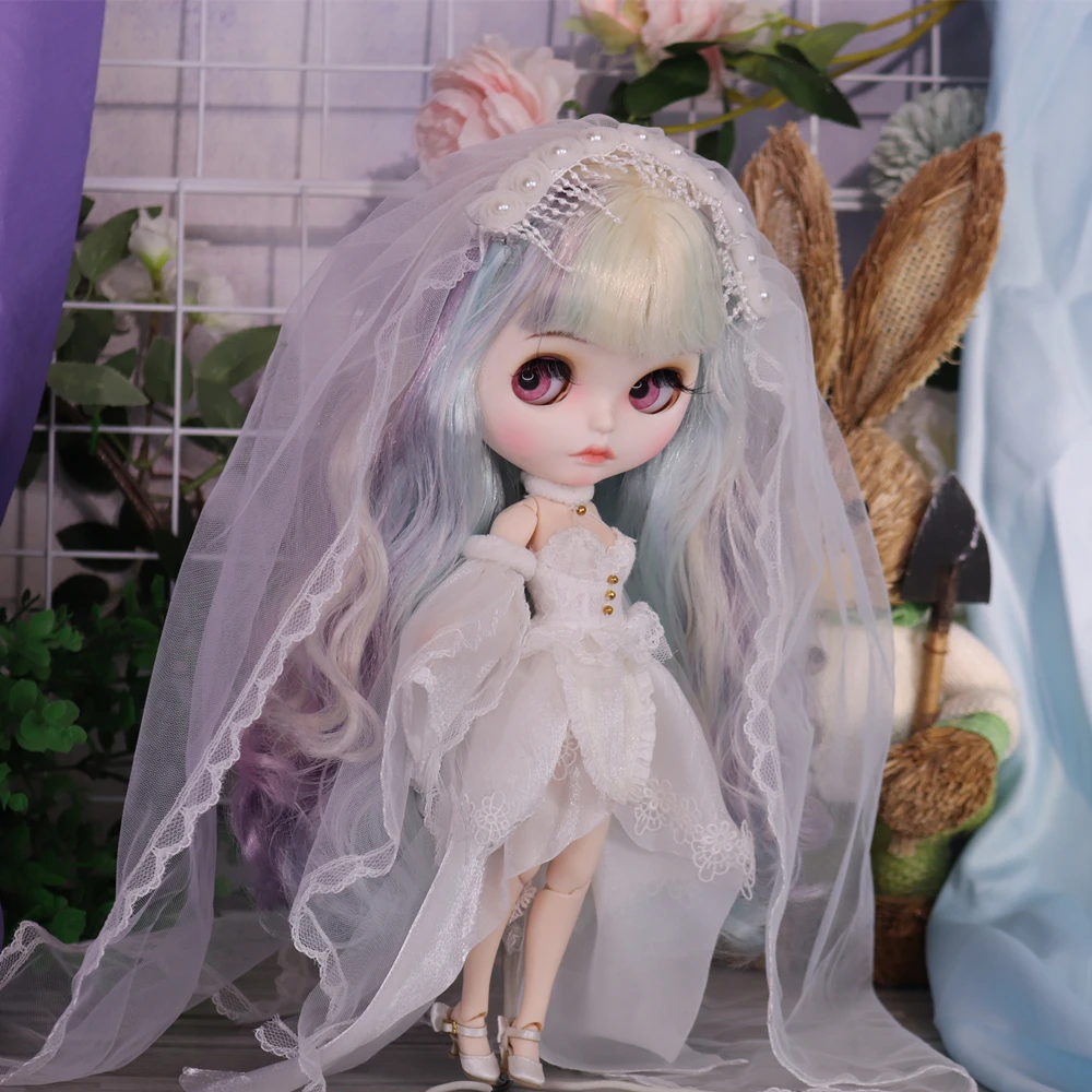 

Аксессуары для куклы ICY DBS Blyth белое свадебное платье свадебный костюм 1/6 BJD аниме девочка OB24 Pullip Licca