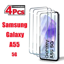 Premium 10D Tempered Glass Screen Protector Film - Available in 1 or 4 Pack - 2 Pcs (For Galaxy A55)