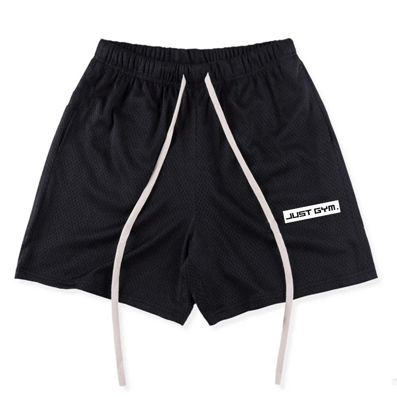 Men's lightweight mesh breathable fitness shorts summer sports casual pants