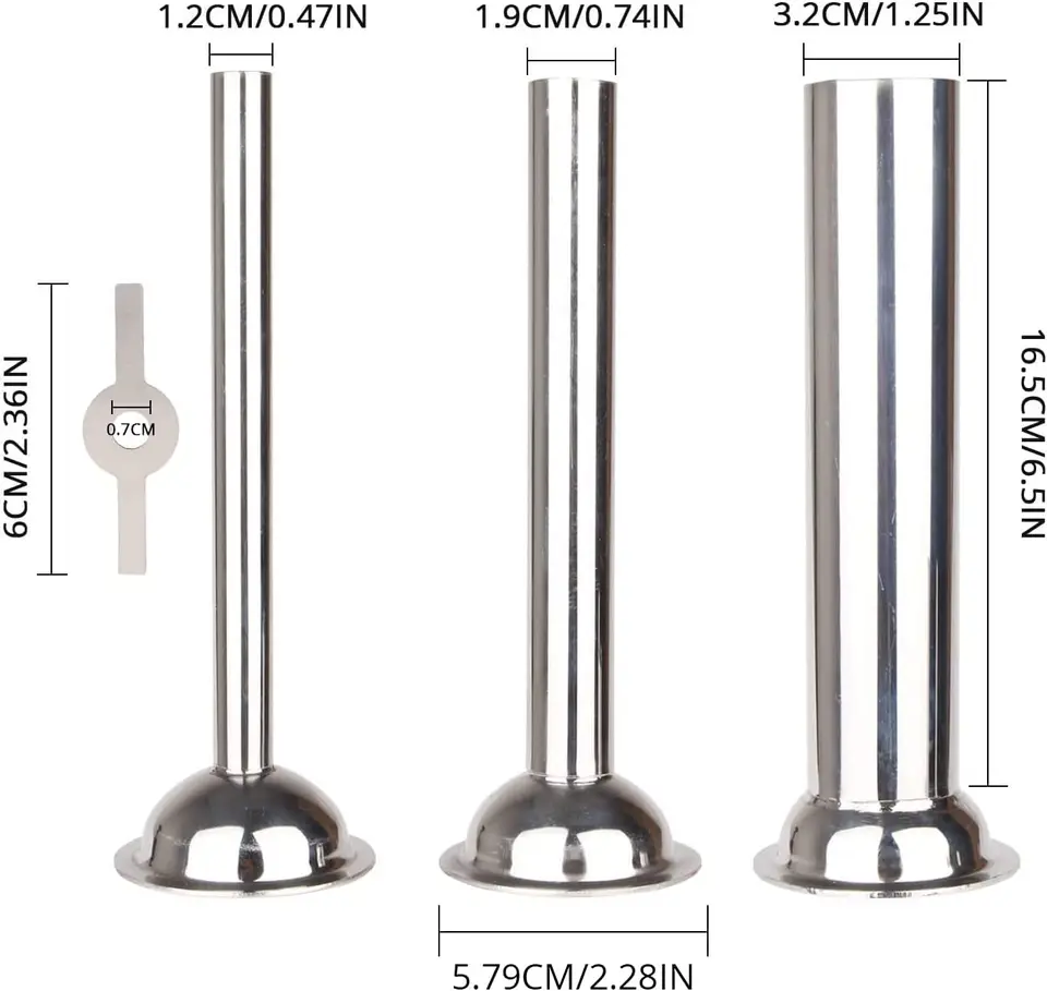 Imbuto a Pistone, Imbuto dosatore in Acciaio Inox, Imbuto per Dolci, Acciaio Inossidabile