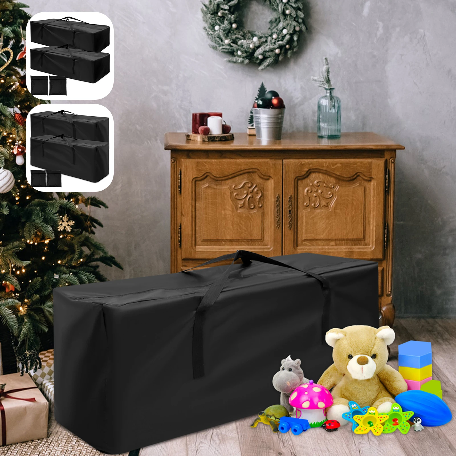 

New 2Pcs Garden Furniture Cushion Storage Bag Waterproof 210D Oxford Fabric Storage Bag Rip Proof Outdoor Furniture Storage Bags