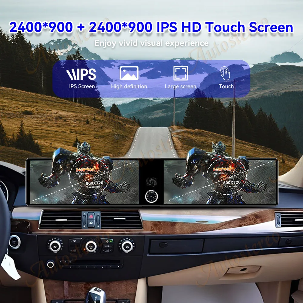 Dual Screen Android14 ID9 Car Radio Carplay Screen For BMW 5 Series E60 2003-201