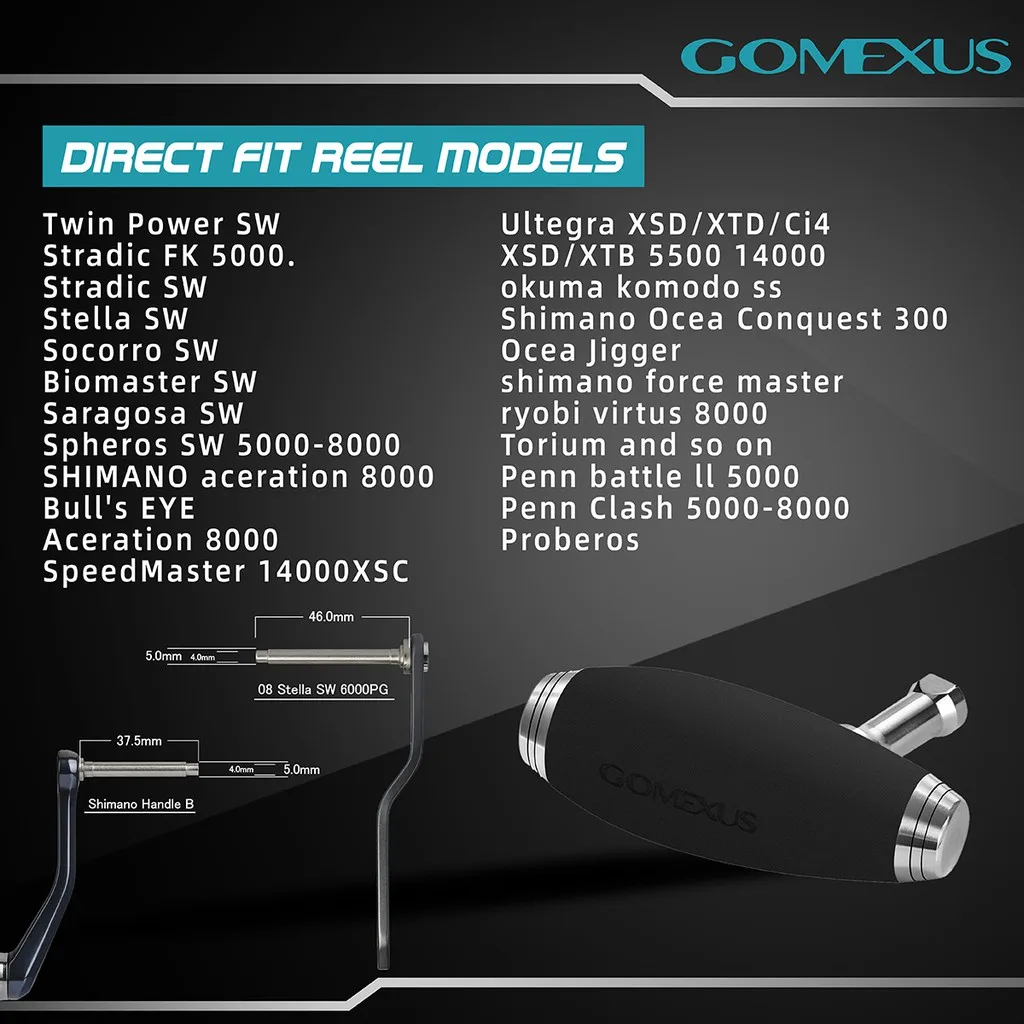 Gomexus пробковая рукоятка для джиггинга 85-100 мм для Shimano катушка для джиггинга Ocea Conquest jigging Master Tranx Play T-BAR (art.: 3a38fc2b300) - 3a38fc2b300