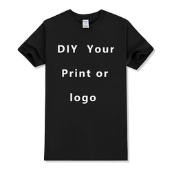 Personalized 100% Cotton Custom Print T-Shirt - Unisex Short Sleeve Graphic Tee - S (Black)