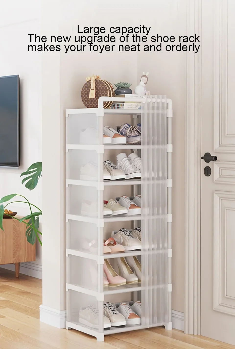 Description Picture 5 of itemMultilayer Dustproof  Shoe Rack Home Furniture Shoe Rack Organizer Closet Shoe-shelf Shoes Storage Rack Living Room Shoe-shelf