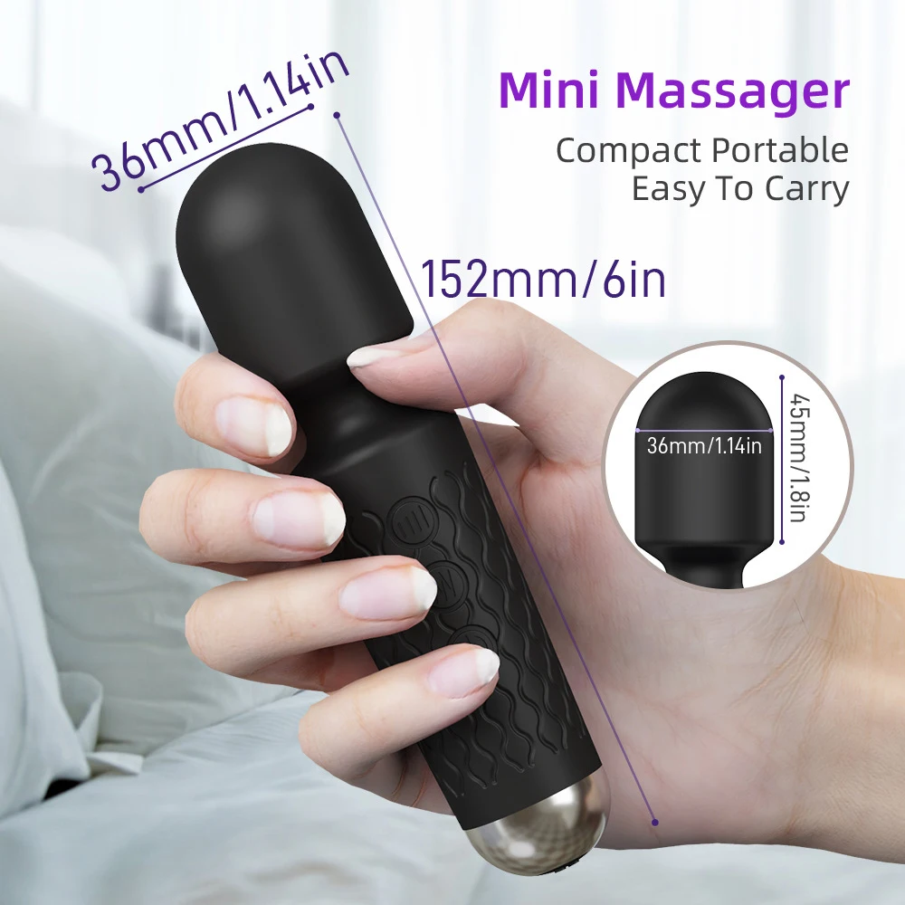 Handheld Back Massager 8 Powerful Speeds 20 Vibration Modes Neck Shoulder Back Body for Sport Recovery Muscle Aches Massage Tool