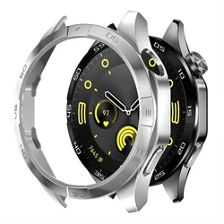Sleek Protective Hard Bumper Case for Huawei Watch GT 4 (46mm) - Unisex Accessory (Silver)