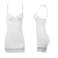 Becirzet sangle robe blanche sous-vêtements femmes maille contrôle glisse robes fête à armatures sous-jupe Tube Mini sous-robe courte XXL 5