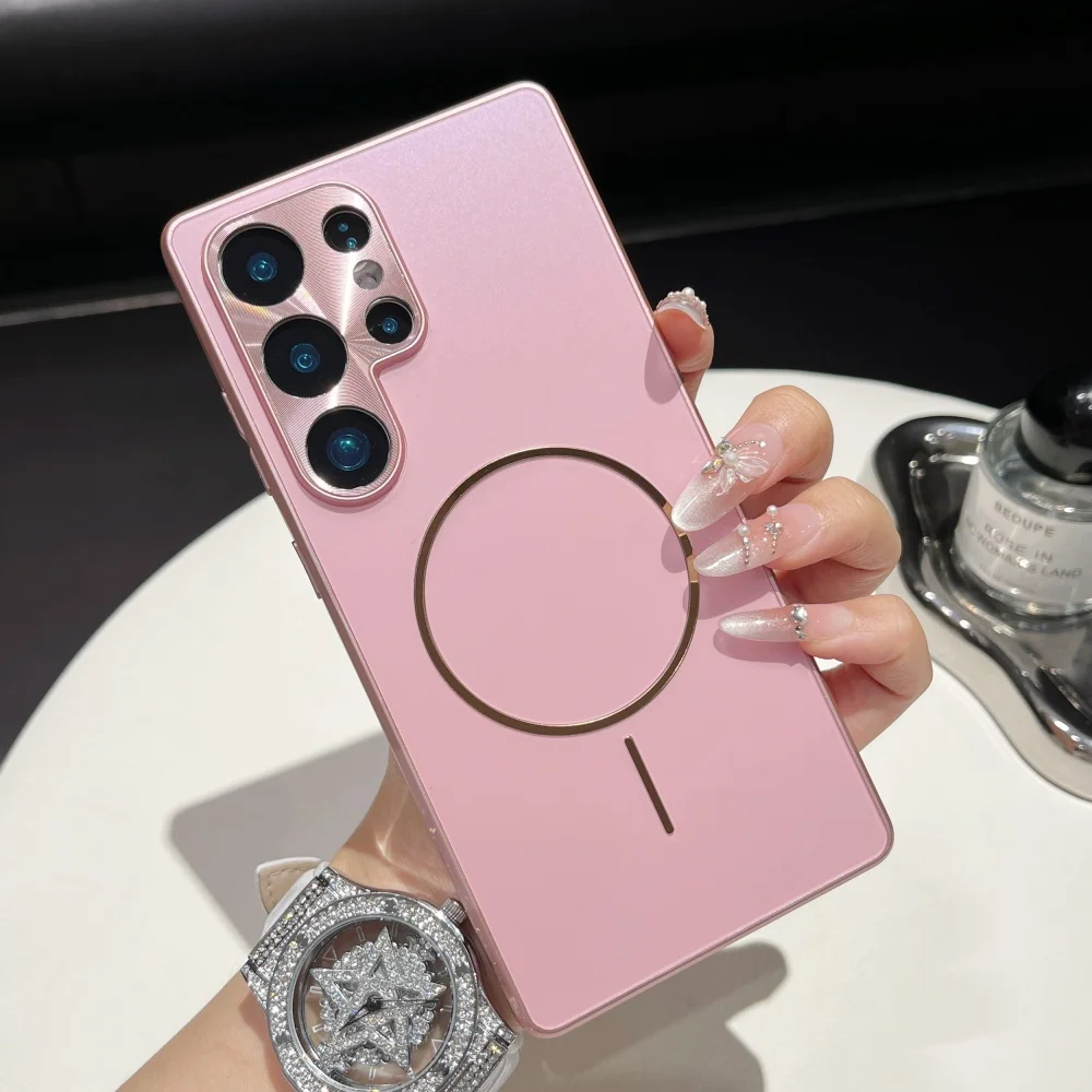 Luxury AG Plating Lanyard Case with Wireless Charging and Wrist Strap Cover