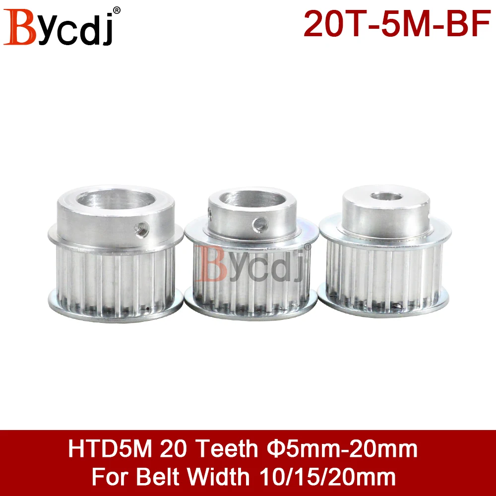 20 Teeth 5M Synchronous Pulley keyway Bore 8/10/12/12.7/14/15/16/17/18mm for Width 10/15/20mm HTD5M Timing Belt Pulleys 20T BF